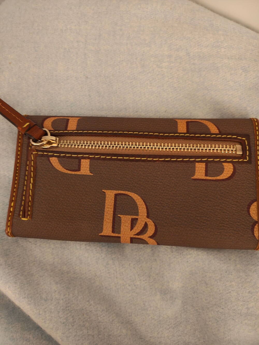Dooney & Bourke Brown Wallet with DB Logo Pattern - Picture 2 of 5